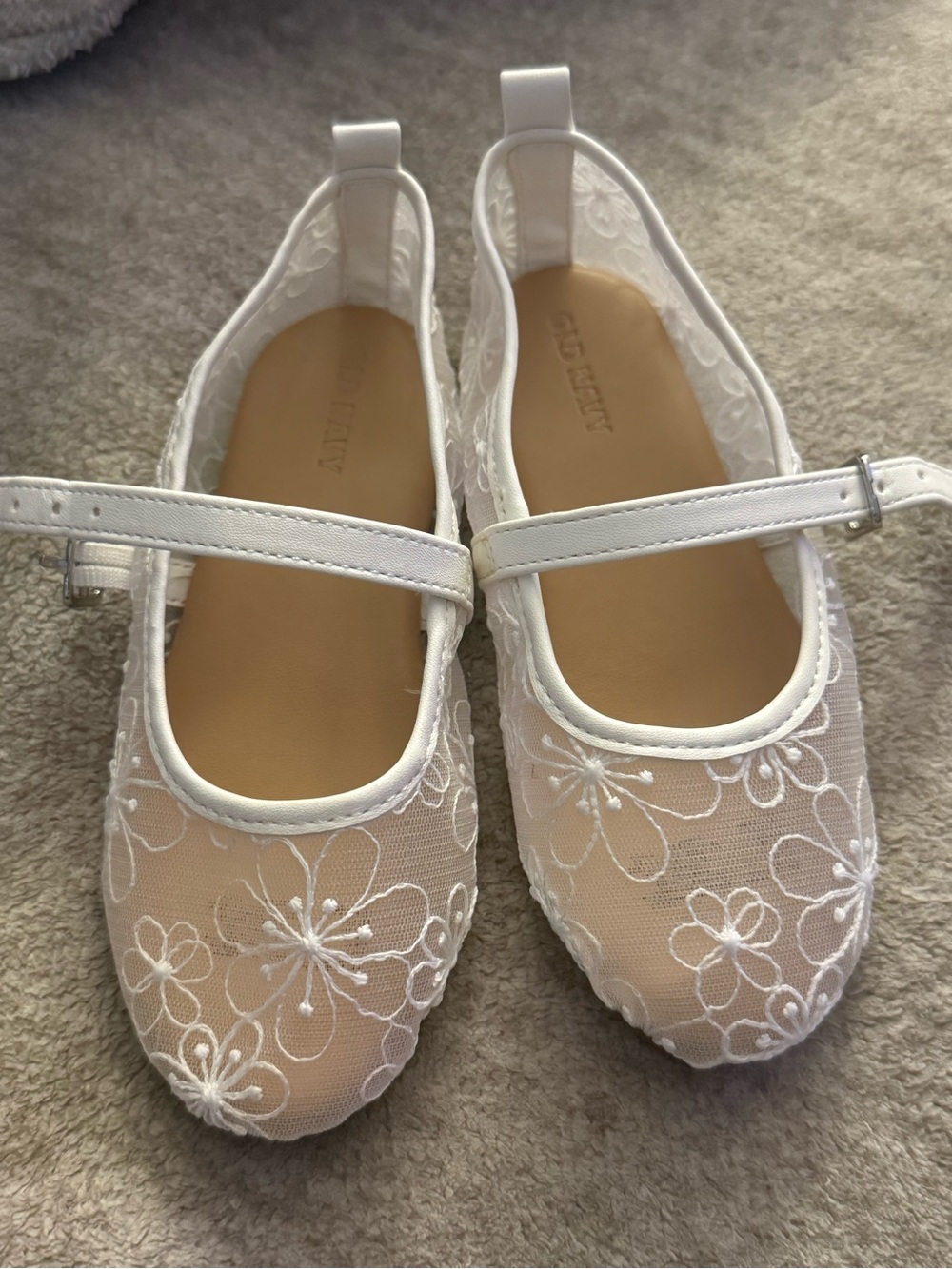 White Floral Mesh old navy Flats